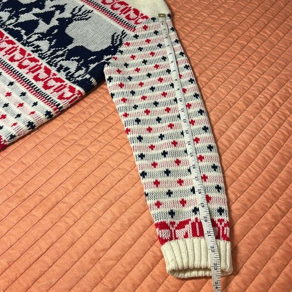 Vintage 70s 80s Gateway Knit Reindeer Christmas Holiday Sweater Unisex size LG - Picture 11 of 16